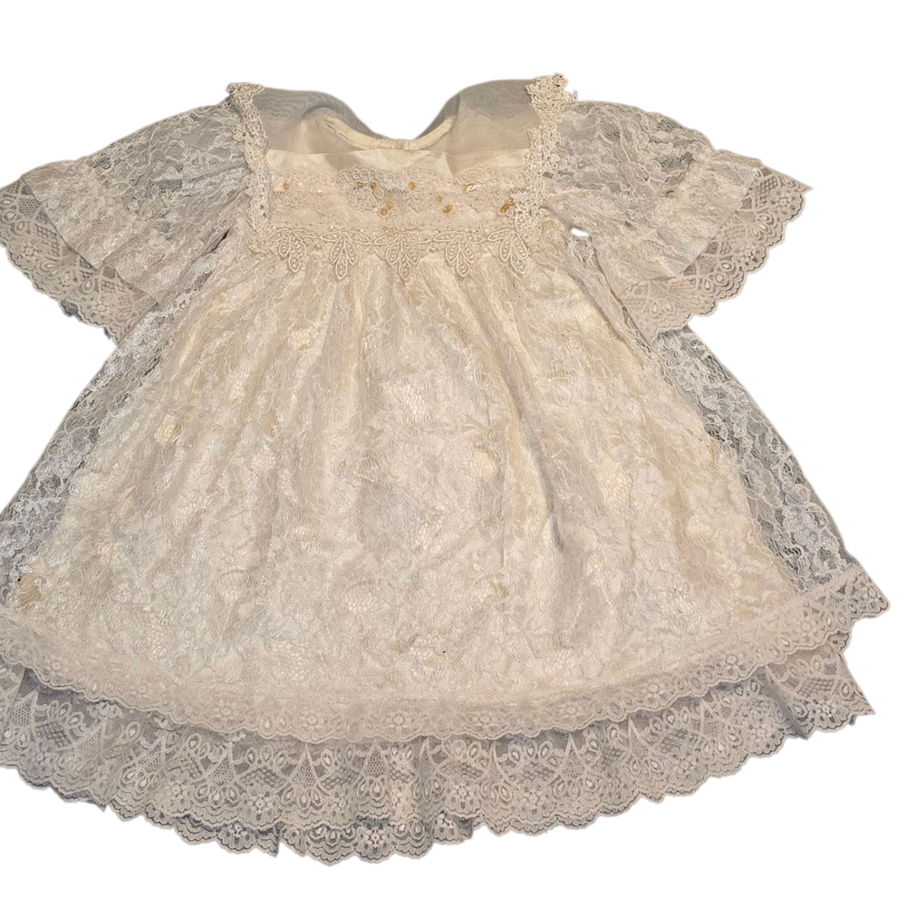 Vintagw Elegant Ivory Lace Kids Formal Dress